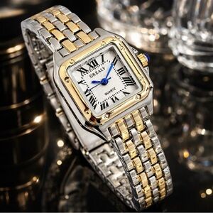 Panther Style Two Tone Watch – Gold Silver Quartz